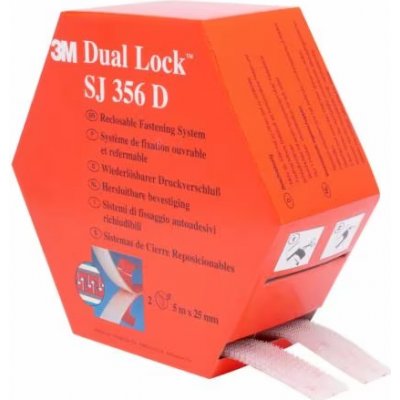 SJ 356D, 3M Dual-Lock, transparentní, 25 mm x 5 m x 2 role – Hledejceny.cz