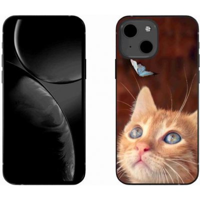Pouzdro mmCase Gelové iPhone 13 mini 5.4 - motýl a kotě – Zboží Mobilmania