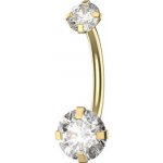 Šperky4U Zlacený ocelový piercing do pupíku BS1065 – Zboží Dáma