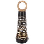 Svícen kov/dřevo CONE černý/zlatý 15x15x43 cm – Sleviste.cz