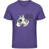 Pánské Tričko Soft-Style V Triko Gildan - Design Bad-Dog - Heather Purple