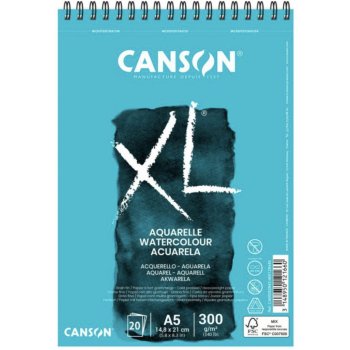 Canson XL aquarelle skicák s kroužkovou vazbou A5 20 listů 300 gr