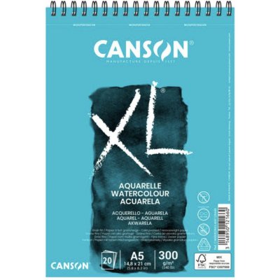 Canson XL aquarelle skicák s kroužkovou vazbou A5 20 listů 300 gr – Zboží Mobilmania