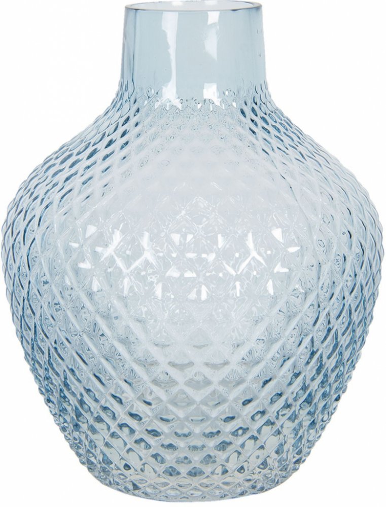 Modrá skleněná váza s úzkým hrdlem Rosamina – Ø 21*25 cm | Srovnanicen.cz