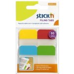Záložky samolepicí Stick´n 38 x 25 mm, plast, 4 x 20 lístků – Hledejceny.cz