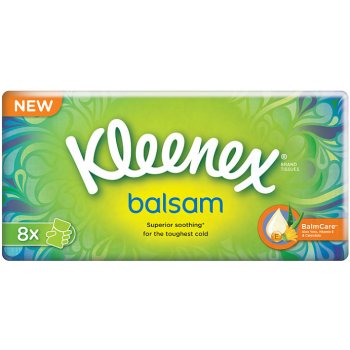 Kleenex Balsam papírové kapesníčky 4-vrstvé 8 x 9 ks