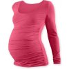 Těhotenské a kojící tričko Jožánek těhotenské tričko dlouhý rukáv lososově růžová