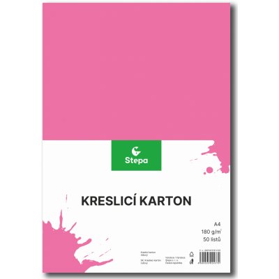 Stepa Karton kreslící A4/ 50 ks RŮŽOVÝ 180 g 2148 – Sleviste.cz