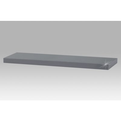 Autronic Polička nástěnná 80 cm, MDF, barva šedý vysoký lesk P-005 GREY