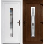 OknaDvereNaMiru.cz Vchodové dveře Hana + INOX orámování zlatý dub / bílá pravé otevírání ven 88 x 198 cm – Hledejceny.cz