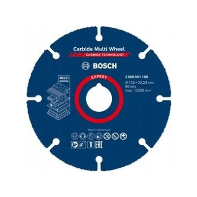 BOSCH Řezný kotouč na dřevo, PVC, sádrokarton 125x22.23mm Expert Carbide Multi Wheel – Zboží Dáma