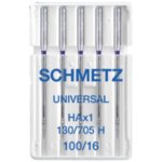 130/705 H / HAx1 (Nm 100/16) Jehly Schmetz UNIVERSAL pro domácí šicí stroje (5 ks/box) – Zboží Dáma