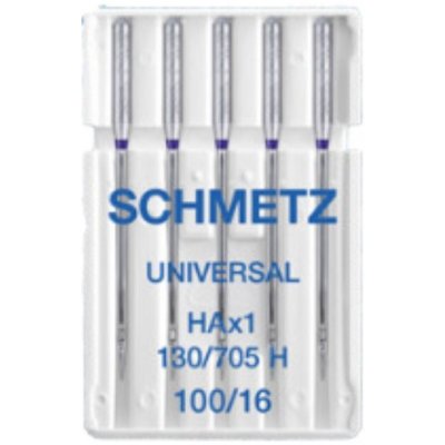 130/705 H / HAx1 (Nm 100/16) Jehly Schmetz UNIVERSAL pro domácí šicí stroje (5 ks/box) – Zboží Dáma