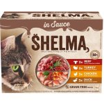 Shelma Cat kuřecí hovězí kachní krůtí 12 x 85 g – Sleviste.cz