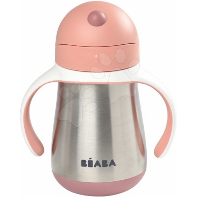Beaba láhev Bidon s dvojitými stěnami Stainless Steel Straw Cup Old Pink růžová 250 ml – Zboží Dáma
