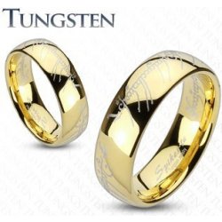 Prsteny Šperky eshop prsten z wolframu zaoblený povrch ve zlaté motiv z Pána prstenů Z38.3
