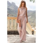 M382 Jumpsuit with split back powder – Zboží Dáma