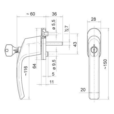Roto Uzamykatelná okenní klika Victory 1106/ST Stříbrná – Zboží Mobilmania