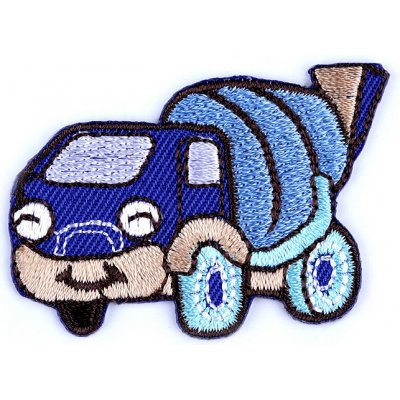 Nažehlovačka nákladní auto, traktor, bagr, vláček, míchačka Varianta: 8 modrá královská míchačka, Balení: 1 ks – Hledejceny.cz