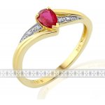 Klenoty Budín Luxusní zásnubní zlatý prsten s velkým červeným pravým rubínem 3811952 5 54 94 – Zboží Mobilmania