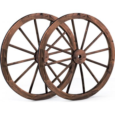 Dřevěná zahradní dekorace GT4079, 2 kusy, hnědá - A COSTWAY – Zboží Dáma