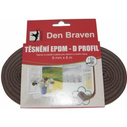 Den Braven Těsnění EPDM- P profil hnědý 9x5,5x6m Mappy