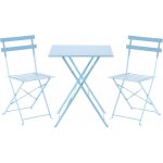 Aldotrade Zahradní skládací nábytek Bety modrá, set stolu a 2 židlí – Zboží Mobilmania