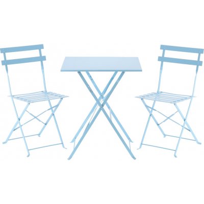 Aldotrade Zahradní skládací nábytek Bety modrá, set stolu a 2 židlí – Zboží Mobilmania