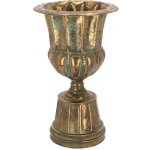 Váza francouzská AGED METAL, kov, zlatá/tyrkys patina, pr.27x45cm|Esschert Design – Hledejceny.cz