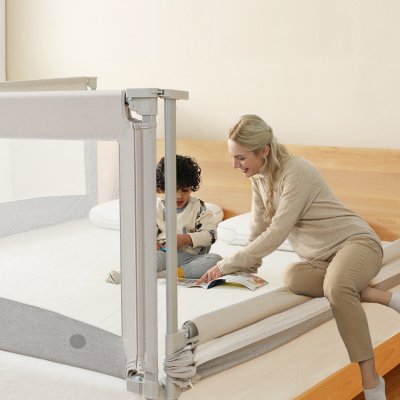 Zábrana na postel Monkey Mum® Economy - 180 cm - světle šedá – Zboží Mobilmania