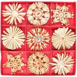 Anděl Přerov Slaměné ozdoby v krabičce cca 6 cm 32 kusů – Zboží Dáma