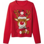 Esmara vánoční svetr s LED efektem a hudbou červená – Zboží Dáma