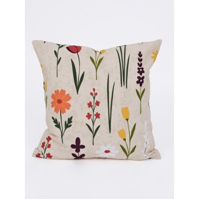 MKLuzkoviny.cz Bavlna Renforcé Rozkvetlá louka přírodní 40 x 40 cm – Sleviste.cz