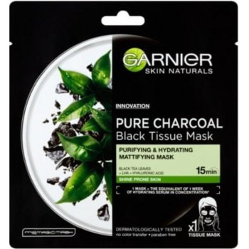 Garnier Pure Charcoal černá textilní maska s extraktem z černého čaje 28 g