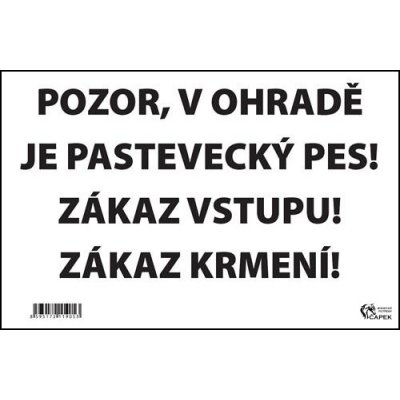 Výstražná cedulka PASTEVECKÝ PES – Hledejceny.cz