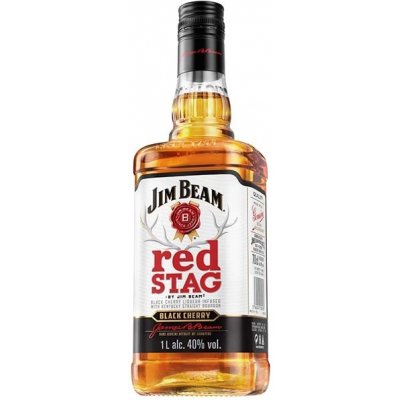Jim Beam R Jim Beam Bourbon RED STAG Black CHERRY 40% 1 l (holá láhev) – Zboží Mobilmania