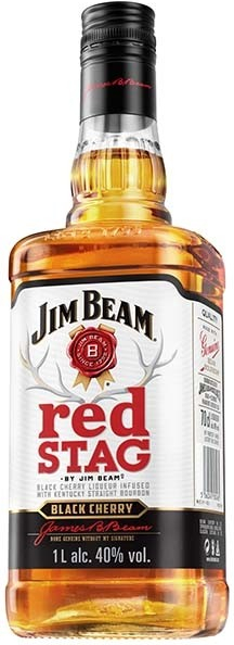 Jim Beam R Jim Beam Bourbon RED STAG Black CHERRY 40% 1 l (holá láhev)