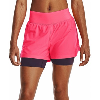 Under Armour kraťasy UA RUN STAMINA 2IN1 SHORT růžová – Zboží Dáma