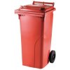 Popelnice MEVA Plastová popelnice 120 litrů PVC hranatá červená
