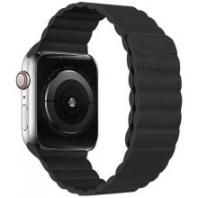 Crested Kožený řemínek s magnetickým zapínáním pro Apple Watch 38, 40 a 41 mm černý YACZ-Y984