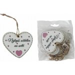 Srdce k zavěšení s nápisem Nejlepší učitelka na světě, 10 ks D7870 – Zboží Dáma