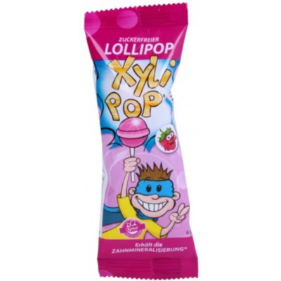 Miradent XyliPop lízátko s xylitolem jahoda 6 g