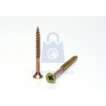 Vrut se zápustnou hlavou křížová drážka, část. záv., žlutý zinek 4 x 90/60, balení 200 ks – Sleviste.cz