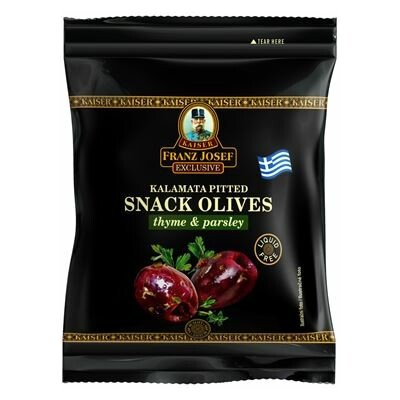 FRANZ JOSEF KAISER Olivy černé tymián petrželka 12 x 70 g – Sleviste.cz