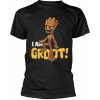 Pánské Tričko Strážci Galaxie tričko Groot Bold Black pánské