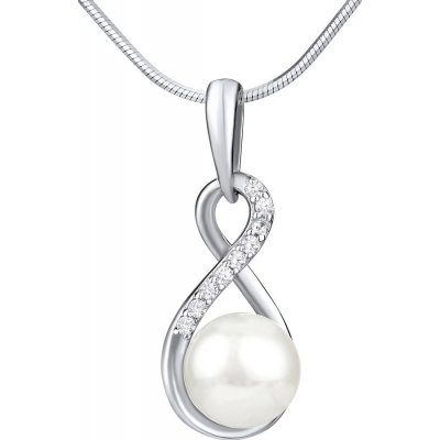 SILVEGO Stříbrný přívěsek s bílou pravou přírodní perlou JSTP16960
