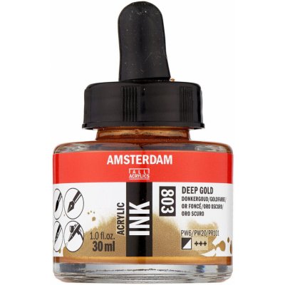 Amsterdam Acrylic Ink 803 Deep Gold 30 ml – Zboží Dáma
