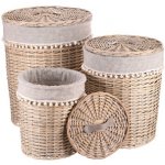 Autronic Sada 3 proutěných prádelních košů PRE202 – Zboží Mobilmania