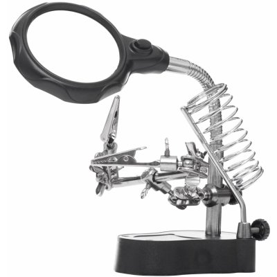 Držák s lupou, třetí ruka s LED osvětlením, Kraft&Dele KD10455 – Hledejceny.cz