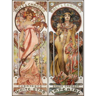 Obrazová reprodukce Moet & Chandon (Vintage Art Nouveau) - Alfons Mucha, (30 x 40 cm) – Zbozi.Blesk.cz